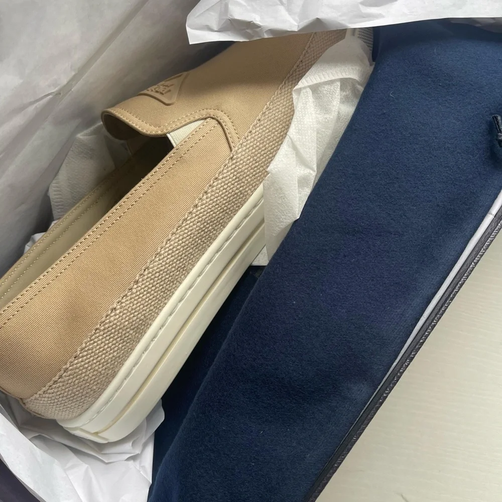 Prada Men's Beige Slip-On Loafers - Picture 5 of 5